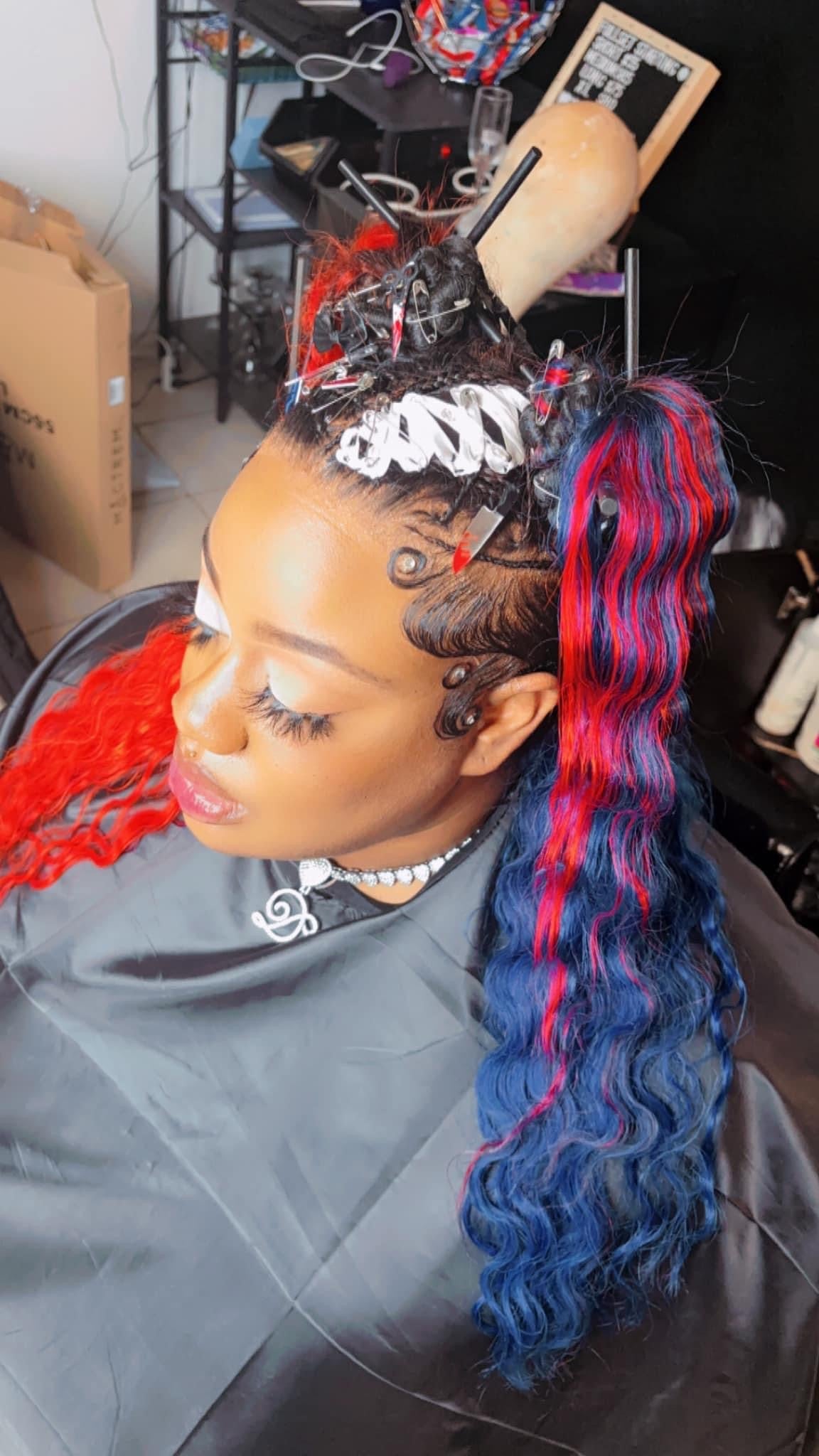 Customized Red Blue Body Wave