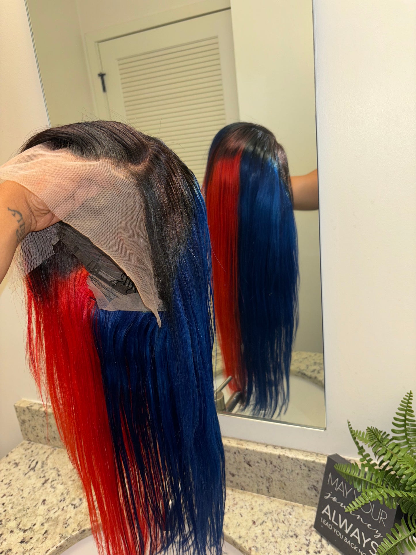 Customized Red Blue Body Wave